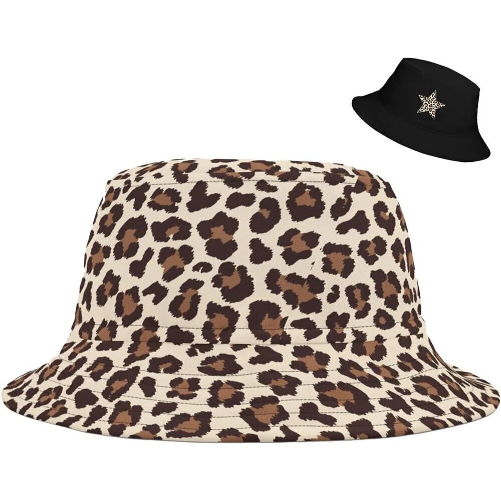 Unisex Polyester Bucket Hat Cheetah Sun Protection Foldable Casual Cap